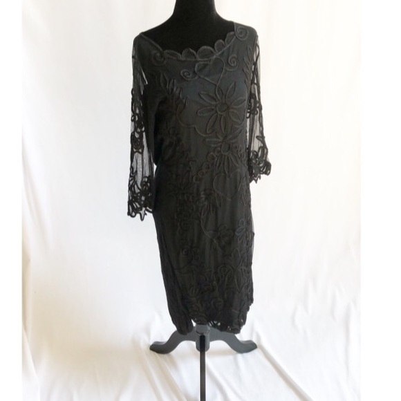 NWT! Leo Guy black knit and lace dress size 4 - Picture 2 of 7